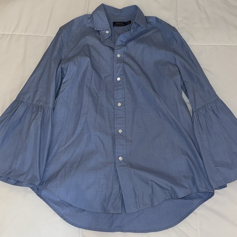 Polo Ralph Lauren Blue Bell-Sleeve Button Up